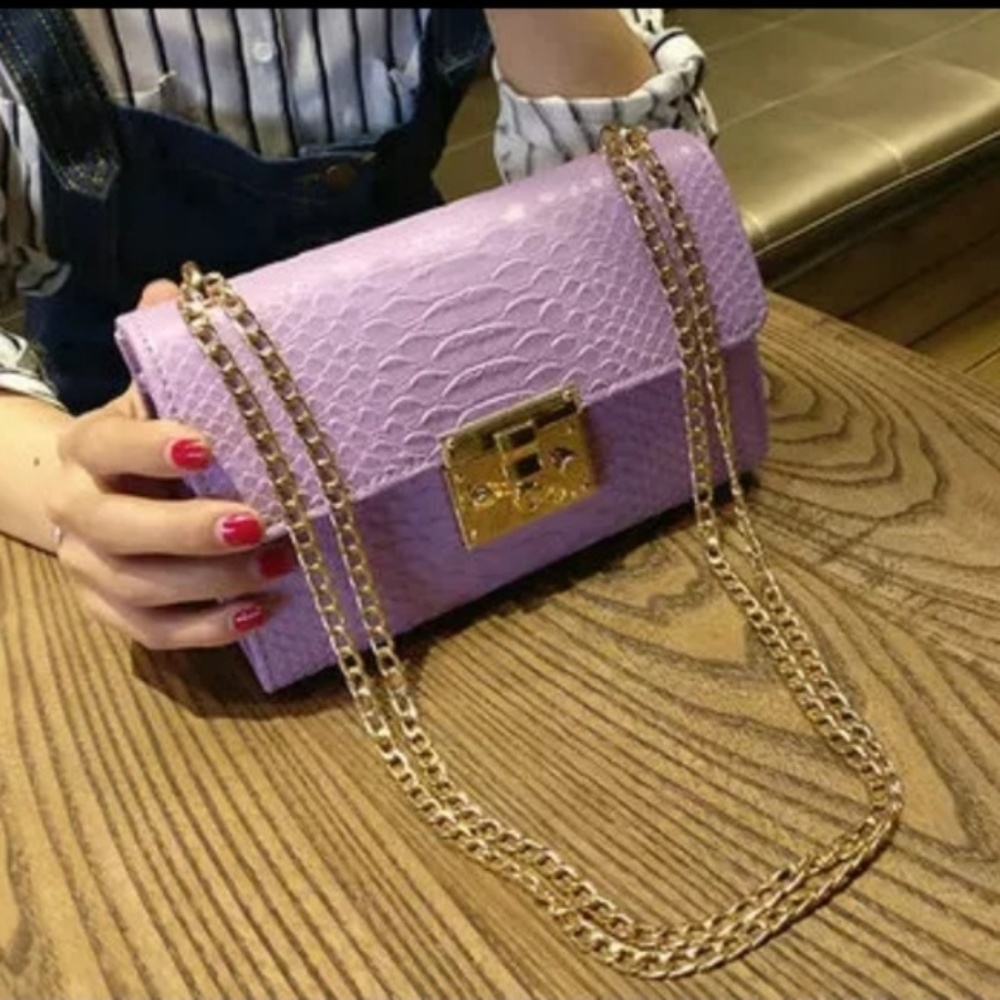 Sale!Cute Crocodile Clutch Gold Chain Shoulder Bag
